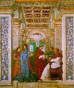 Melozzo da Forli Sixtus II with his Nephews and his Librarian Palatina oil on canvas